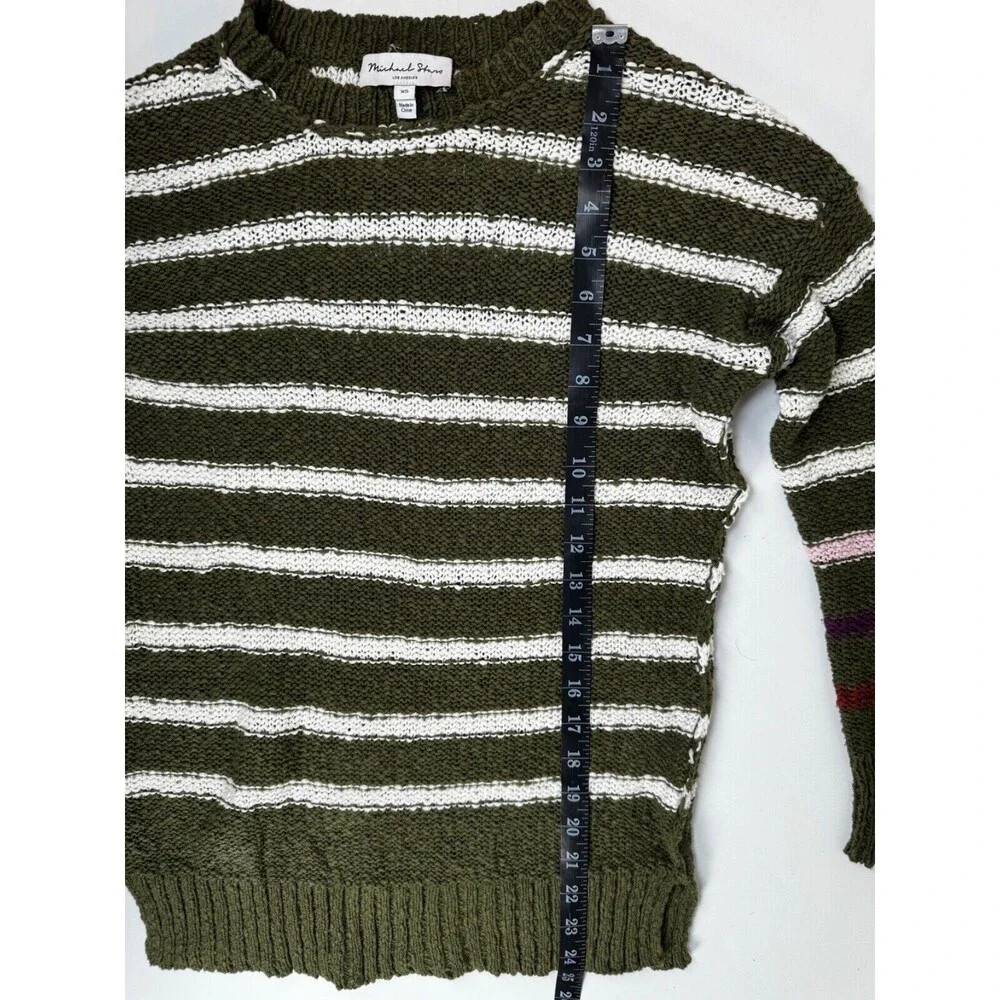 Michael Stars Sweater Extra‎ Small Green Janie Striped Boho Preppy Nautical